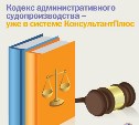 Кодекс административного судопроизводства – уже в системе КонсультантПлюс