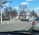 Туляки сняли на видео движение колонны военной техники по пр. Ленина