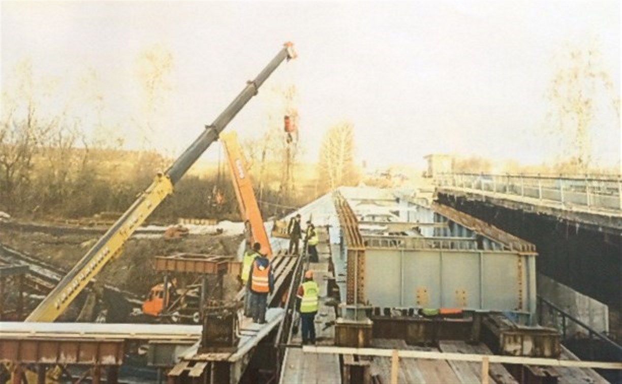 Мост в Узловой полностью перекрыли до 15 апреля