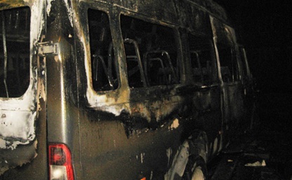 Ночью в Туле сгорел микроавтобус