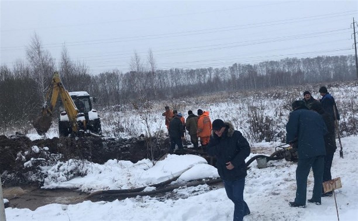 Аварию на Масловско-Песоченском водоводе Тулы ликвидировали 