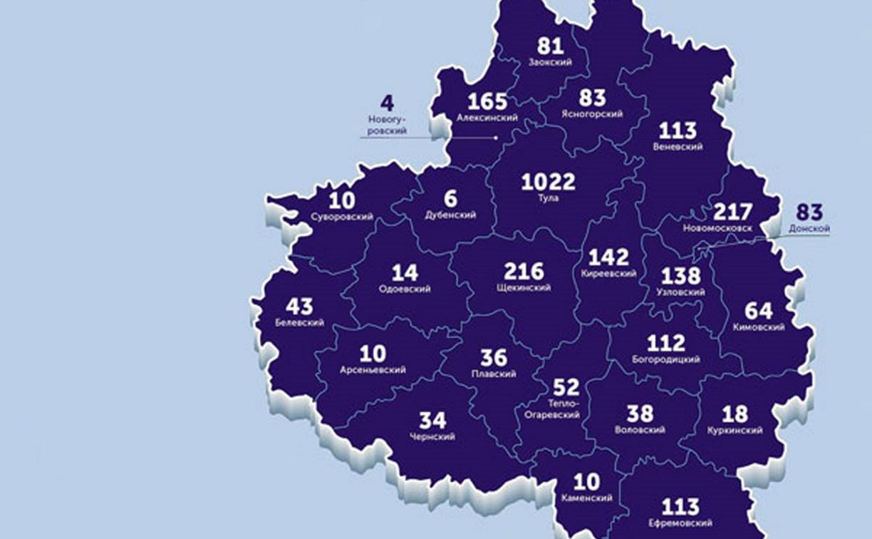 Где в Тульской области зафиксирован коронавирус: карта на 21 мая
