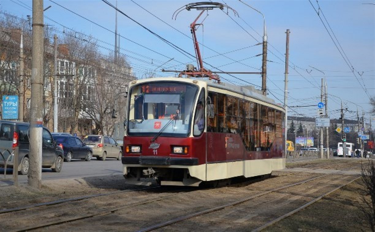 В Туле на улице Руднева вновь ограничили движение трамваев