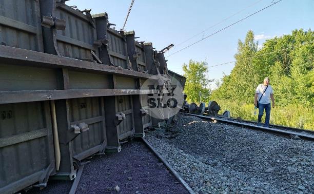 Сход грузового состава с рельсов в Тульской области: поезда отправляют в объезд