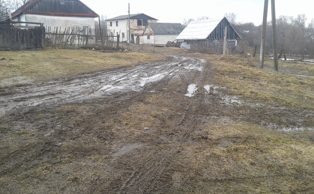 Жители деревни в Одоевском районе не могут добраться до своих домов из-за плохой дороги