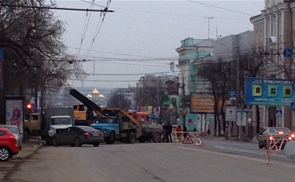 В Туле перекрыли проспект Ленина