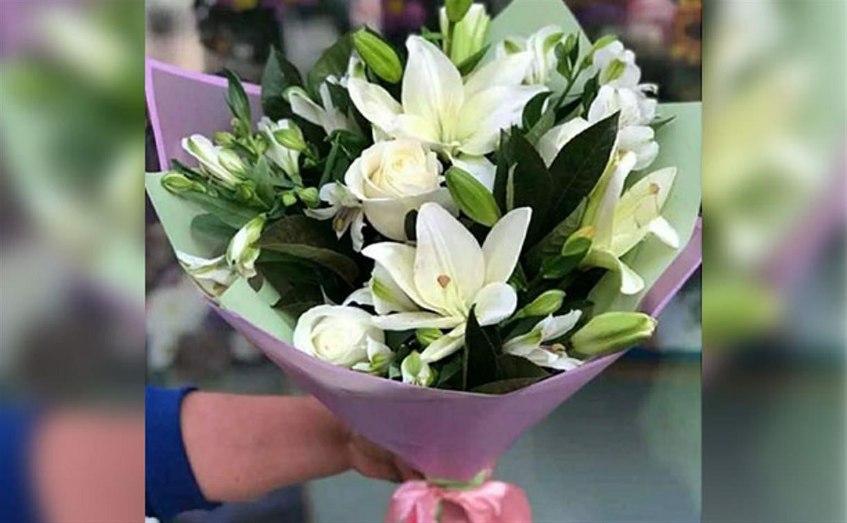 Свадебный букет невесты из орхидей и фрезий R593