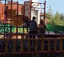 В Туле женщина выгоняет подростков с детской площадки и угрожает облить их кислотой: видео