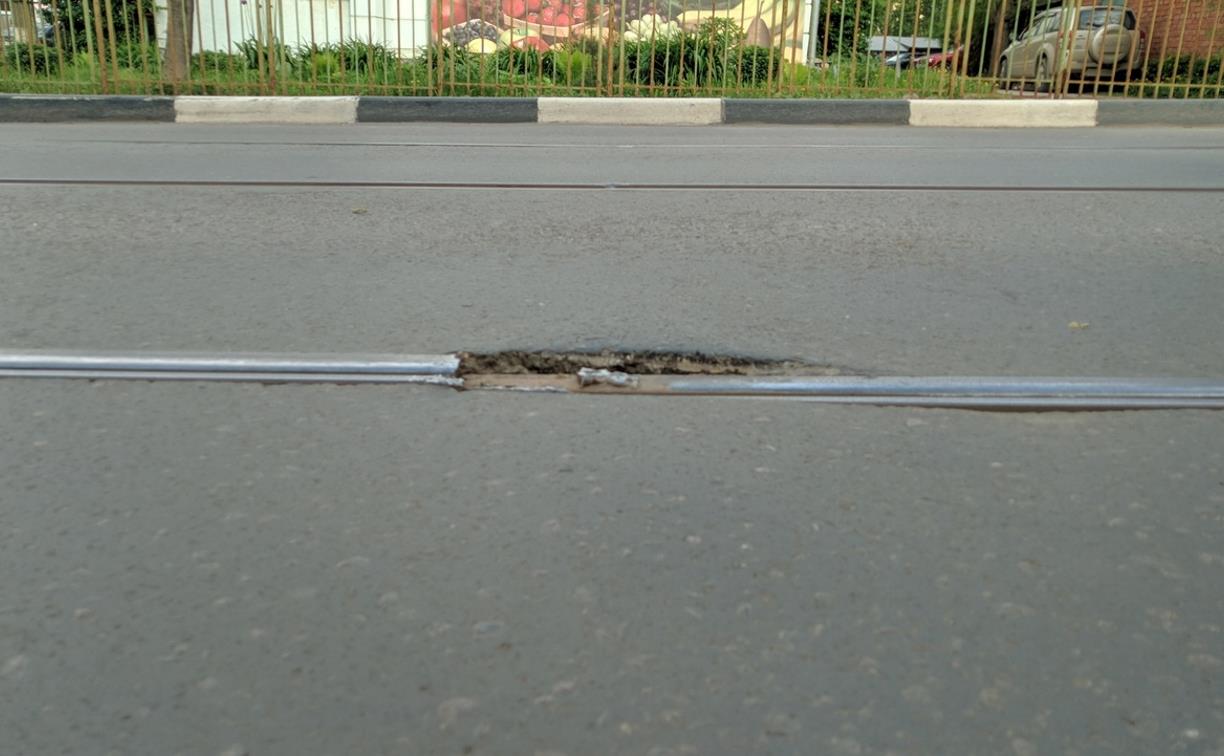 Администрация Тулы: швы на трамвайных путях на ул. Ф. Энгельса разошлись из-за повышения температуры воздуха