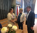 Избирательный участок в Новомосковске посетили Александр Воронцов и Татьяна Ларина