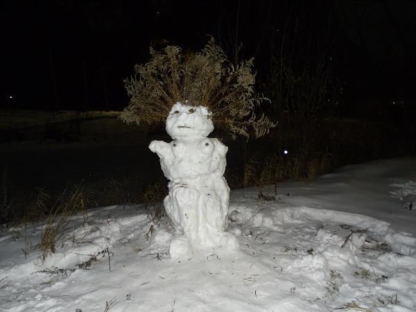 Вот такую Снежную Бабу встретила вчера на Баташах. По моему у скульптора было отличное новогоднее настроение)
