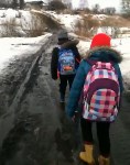 Дети идут через поле в школу, Фото: 3