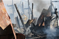 Пожар в цехе производства гробов на Веневском шоссе в Туле, Фото: 6
