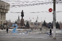 На площади Ленина сбили новогоднюю конструкцию, Фото: 2