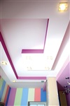 Потолок в детской стал геометрическим продолжением мебели, Фото: 3